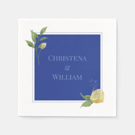 Guardanapo De Papel Encantada Flor de Limão Azul Personalizada para Ca