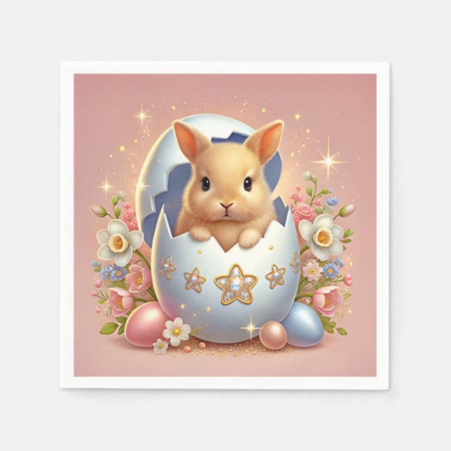 Guardanapo De Papel Encantado Bebê Bunny Napkins (Frente)