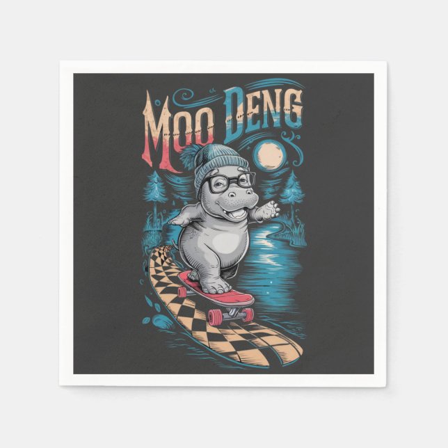Guardanapo De Papel Encantando Moo Deng Hippo (Frente)