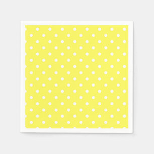 Guardanapo De Papel Encanto amarelo e branco das bolinhas moderno