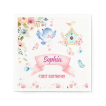 Enchanted Butterfly Garden Paper Napkin