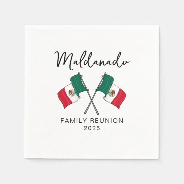 Guardanapo De Papel Encontro Familiar Bandeira do México  (Frente)