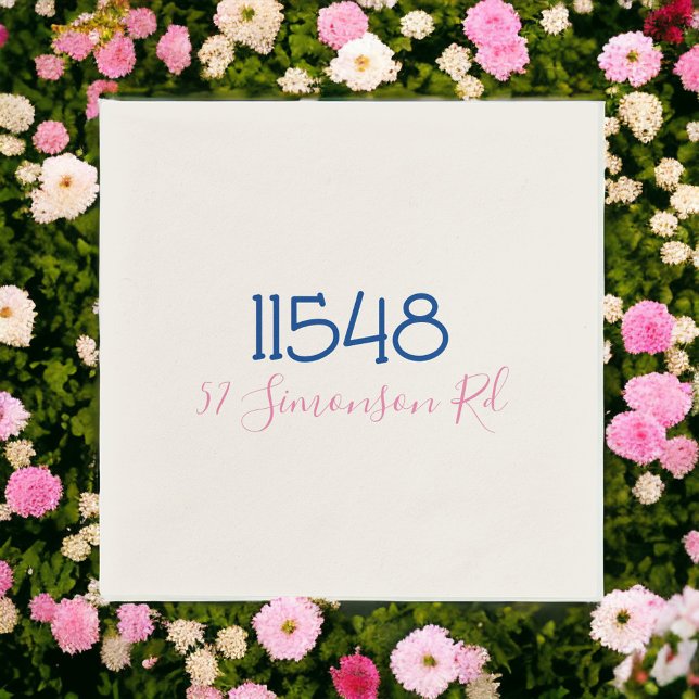 Guardanapo De Papel Endereço Personalizado da Rua de Código Zip de Pré (Criador carregado)