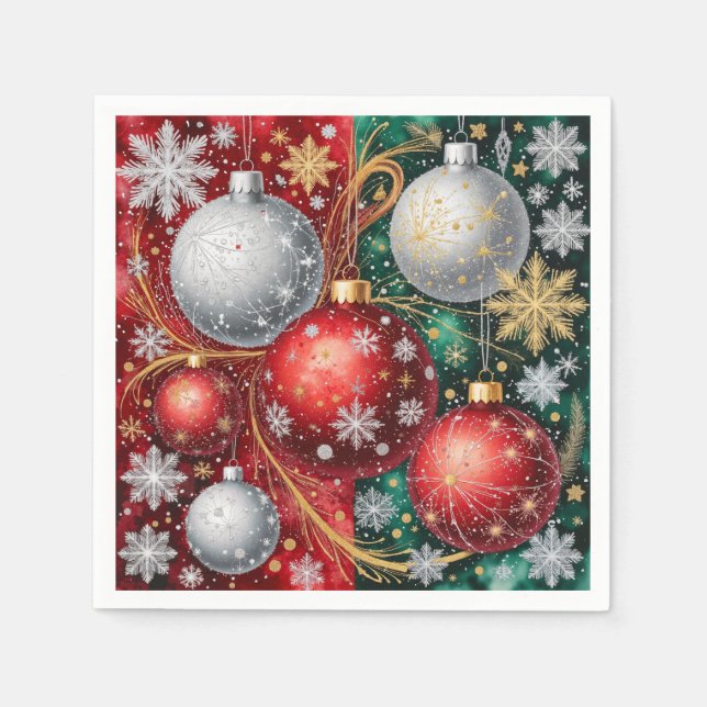 Guardanapo De Papel Enfeite de Natal Elegante (Frente)