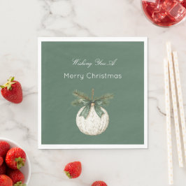 Guardanapo De Papel Enfeite de Natal Marrom Rústico Creme Verde