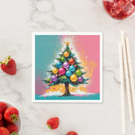 Guardanapo De Papel Enfeites Coloridos Superdimensionados de Natal Pop