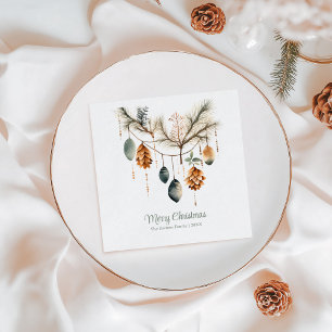 Guardanapo De Papel Enfeites de natal de Boho da Trendy Watercolor