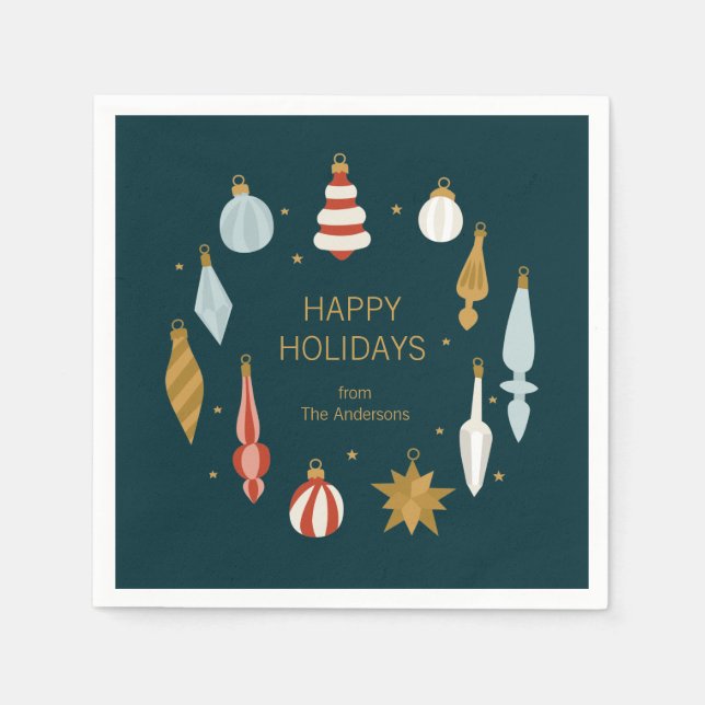 Guardanapo De Papel Enfeites de natal Felizes Feriados (Frente)