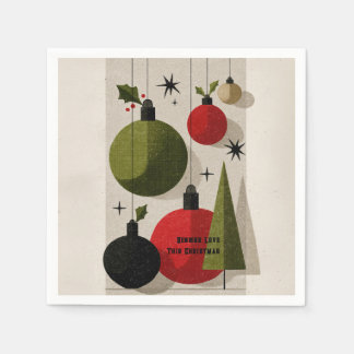 Guardanapo De Papel Enfeites de Natal Modernos Retro de Meados do Sécu