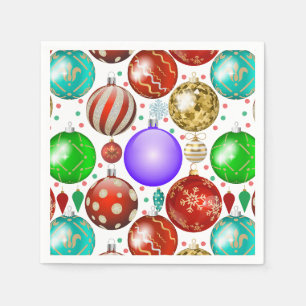 Guardanapo De Papel Enfeites de natal Padrão de Bolas Coloridas