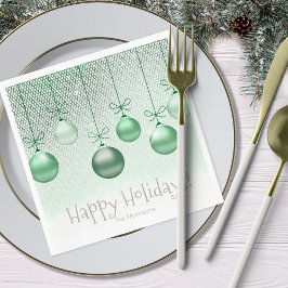 Guardanapo De Papel Enfeites de Natal Verdes ID251