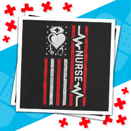 Guardanapo De Papel Enfermeira Apreciação Hero Heart Life Bandeira Ame