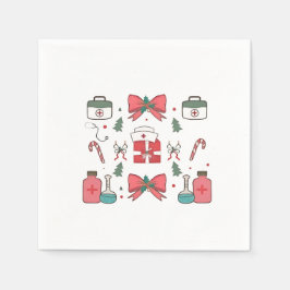 Guardanapo De Papel Enfermeira Coquete Arco Natal Personalizado Enferm