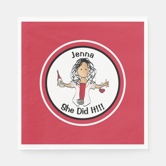 Guardanapo De Papel Enfermeira Desenhada Mão Formação na Faculdade de  (Frente)