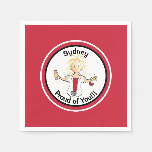 Guardanapo De Papel Enfermeira Personalizada Enfermeira Formando Napki (Frente)