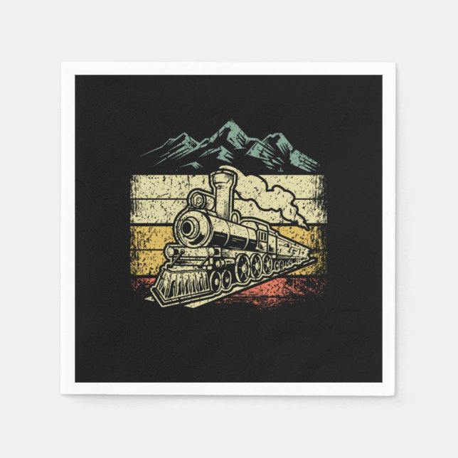 Guardanapo De Papel Engenheiro de locomotivas do comboio com motor a v (Frente)