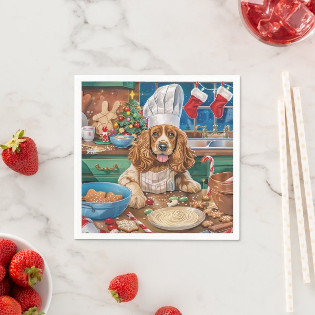 Guardanapo De Papel English Cocker Spaniel Confeitaria de Férias: Nata (Insitu)
