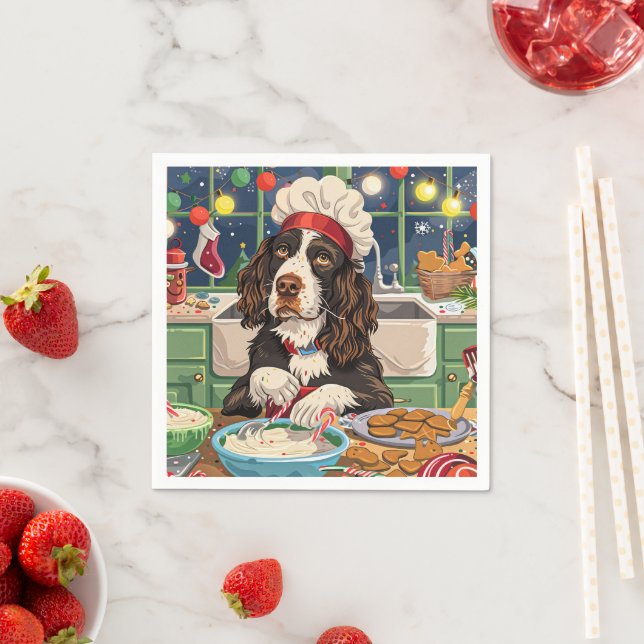 Guardanapo De Papel English Springer Spaniel Confeitaria de Feriado: F (Insitu)
