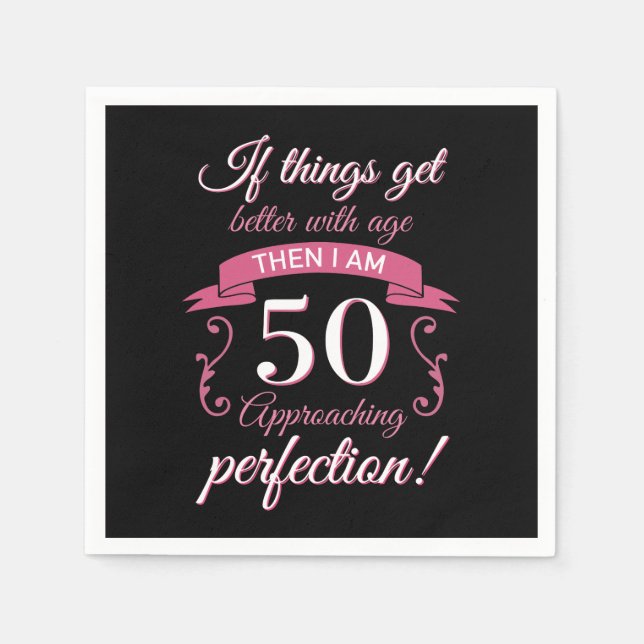 Guardanapo De Papel Engraçado 50º aniversário "Perfeição" (Frente)