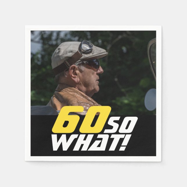 Guardanapo De Papel Engraçado 60, então, que Foto de 60º Aniversário (Frente)