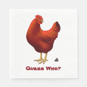 Guardanapo De Papel Engraçado Adivinhe Quem Chicken Pô Red Hen