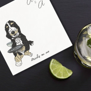 Guardanapo De Papel Engraçado Bernedoodle Cocktail