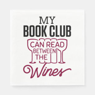 Guardanapo De Papel Engraçado Book Club Wine
