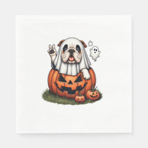 Guardanapo De Papel Engraçado Buldogue Fantasma Boo Halloween Mulheres