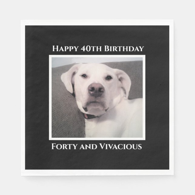 Guardanapo De Papel Engraçado Cachorro Branco Engraçado aniversário de (Frente)