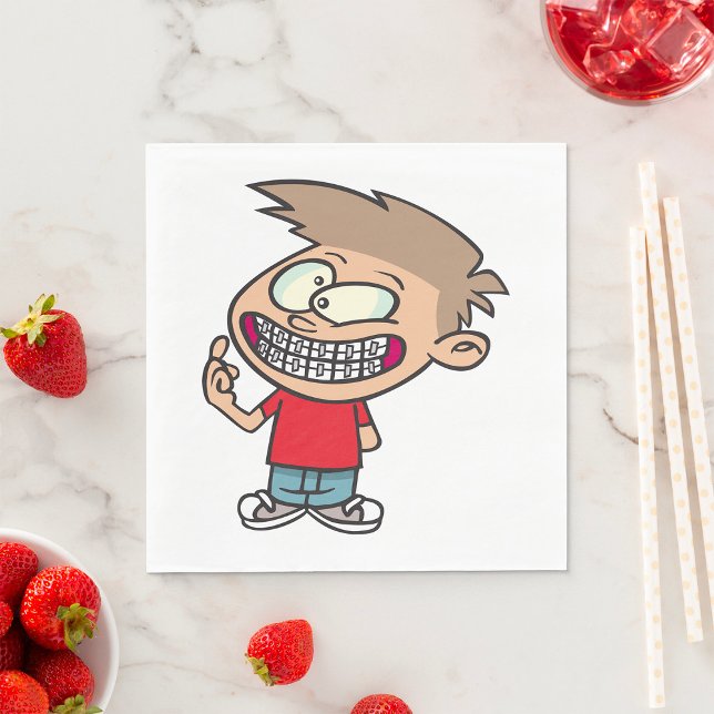 Guardanapo De Papel Engraçado Cartoon Boy com Sorriso de Braços (Criador carregado)