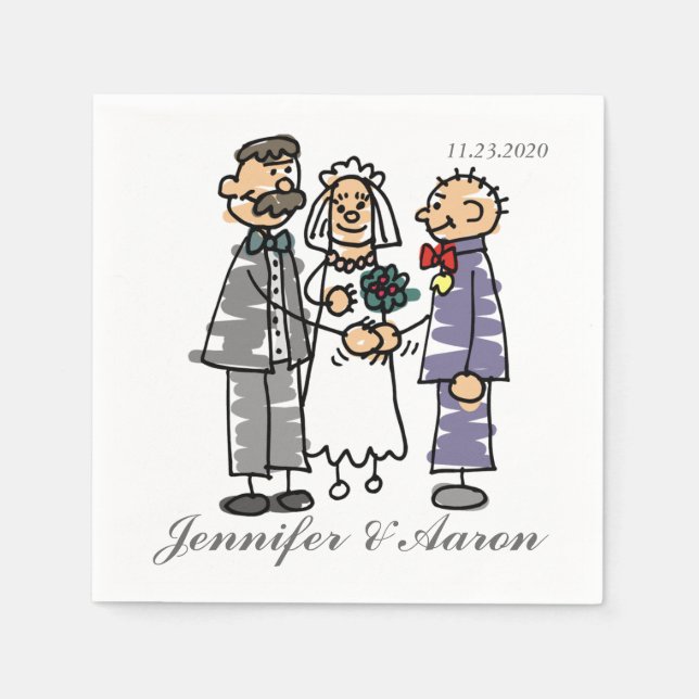 Guardanapo De Papel Engraçado Casamento (Frente)