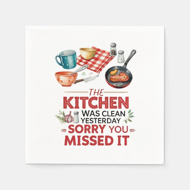 Guardanapo De Papel Engraçado citação de Cozinhar com utensílios (Frente)