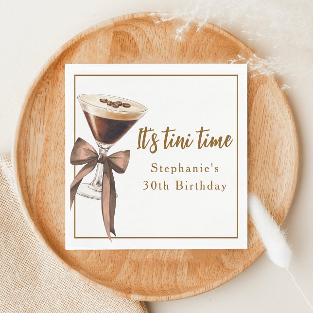 Guardanapo De Papel Engraçado É Hora do Tini Espresso Martinis Anivers (Criador carregado)