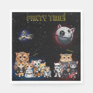 Guardanapo De Papel Engraçado Ficção Científica Kitty Cat Convite Pers