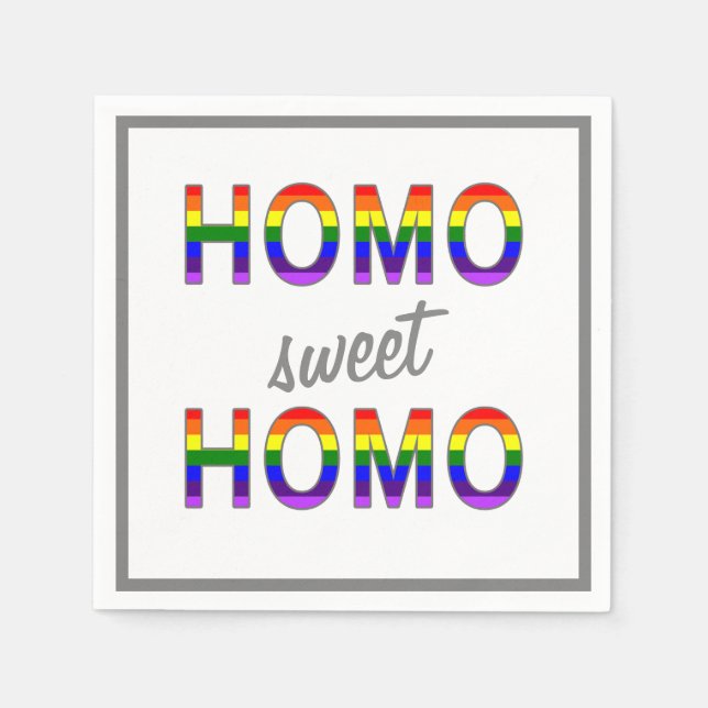 Guardanapo De Papel Engraçado Gay Homo Sweet Homo (Frente)
