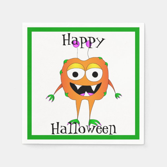 Guardanapo De Papel Engraçado, Monstro, Halloween (Frente)