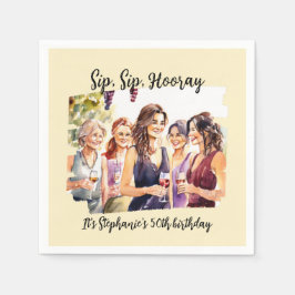 Guardanapo De Papel Engraçado Queda Provando de vinho da mulher 50º an