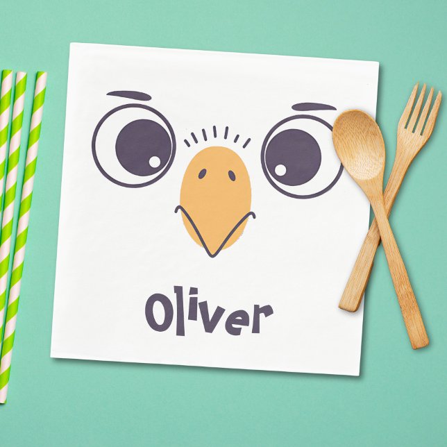 Guardanapo De Papel Engraçado Rosto de Pássaro com Olhos Grandes (Criador carregado)