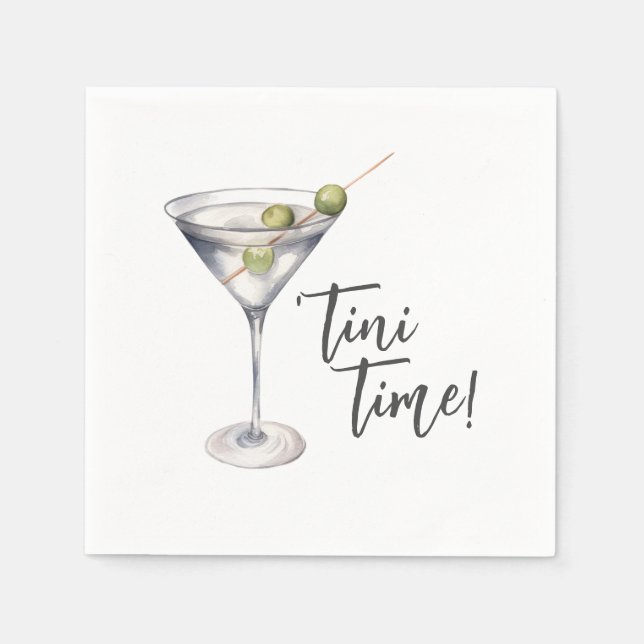 Guardanapo De Papel Engraçado Tini Time Martini Cocktail (Frente)