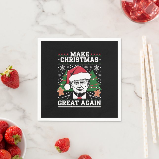 Guardanapo De Papel Engraçado Trump 2024 Faça Excelente de Natal novam (Insitu)