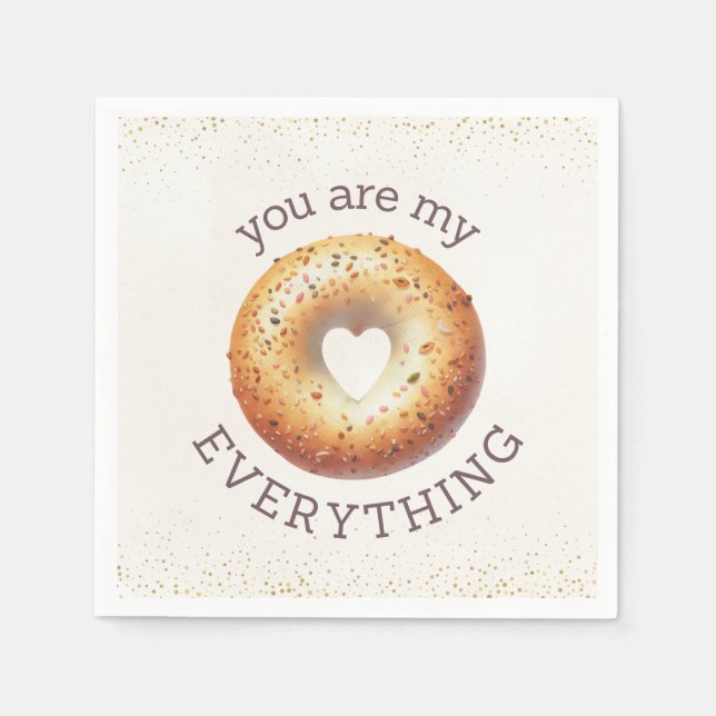 Guardanapo De Papel Engraçado Tudo Bagel 'Você é meu tudo' (Frente)