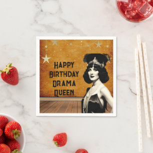 Guardanapo De Papel Engraçado Vintage Drama Rainha Birthday