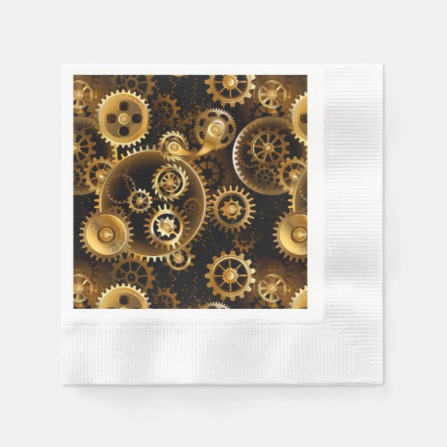 Guardanapo De Papel Engrenagens de latão Steampunk perfeitas (Frente)