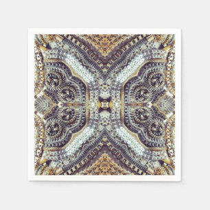 Guardanapo De Papel Engrenagens Dourados cinzentas Kaleidoscopic do