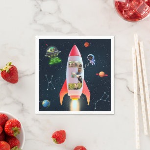 Guardanapo De Papel Enorme três com fotos aniversário de 3 anos Rock