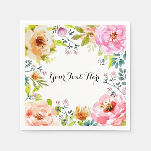 Guardanapo De Papel Enquadrado no Floral (Frente)