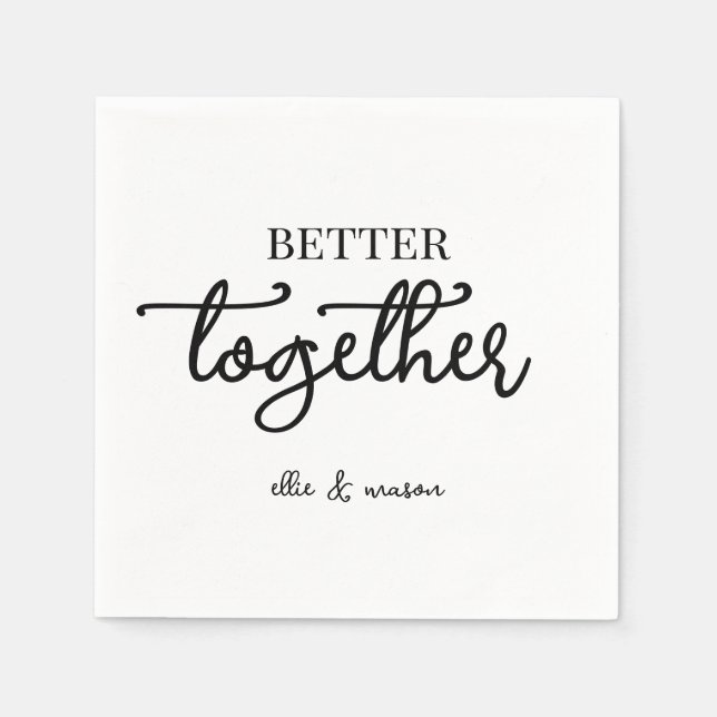 Guardanapo De Papel Ensaio de Casamento Better Together Engagement  (Frente)