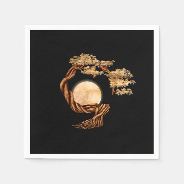 Guardanapo De Papel Enso Zen Circle Bonsai Tree (Frente)