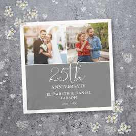 Guardanapo De Papel Então E Agora 2 25 Foto Aniversário De Casamento