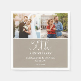 Guardanapo De Papel Então E Agora 2 30 Foto Aniversário De Casamento